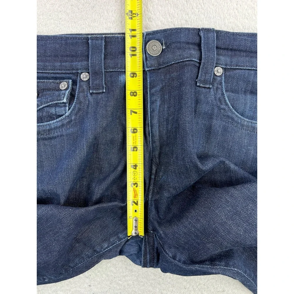 True Religion Ricky Relaxed Straight Jeans Mens 36x26 Blue Stretch Denim USA